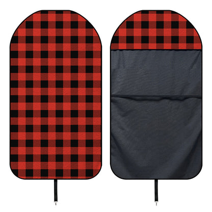 Lava Orange Buffalo Check Pattern Print Waterproof Car Seat Cover