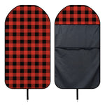 Lava Orange Buffalo Check Pattern Print Waterproof Car Seat Cover
