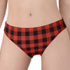 Lava Orange Buffalo Check Pattern Print Women's Panties