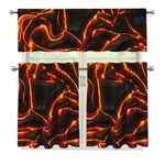 Lava Print 3 Piece Kitchen Curtains