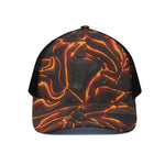 Lava Print Black Mesh Trucker Cap