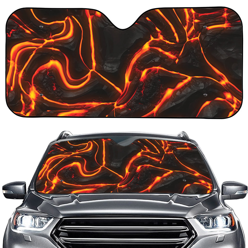 Lava Print Car Windshield Sun Shade