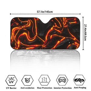 Lava Print Car Windshield Sun Shade