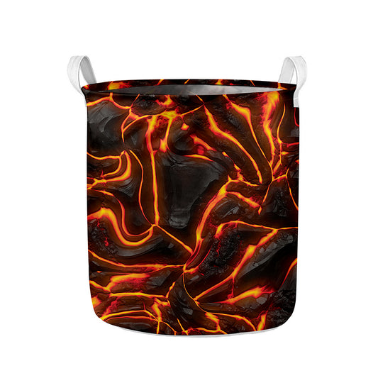 Lava Print Collapsible Laundry Basket