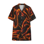 Lava Print Cotton Hawaiian Shirt