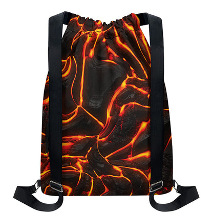 Lava Print Drawstring Backpack
