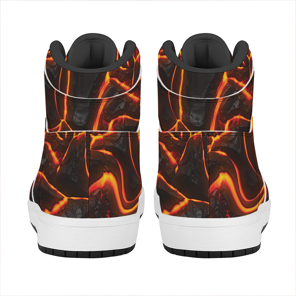 Lava Print High Top Leather Sneakers