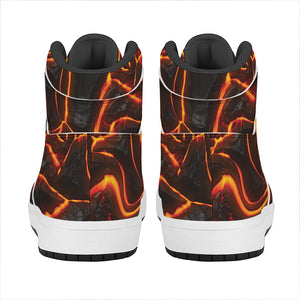 Lava Print High Top Leather Sneakers