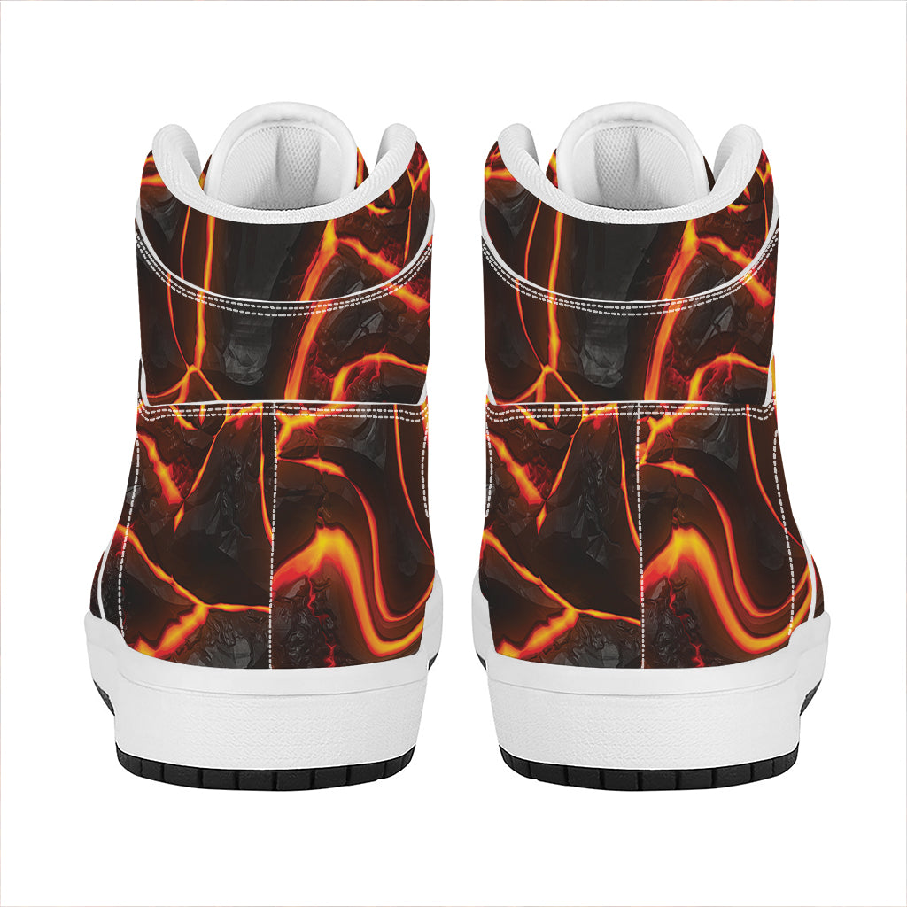 Lava Print High Top Leather Sneakers