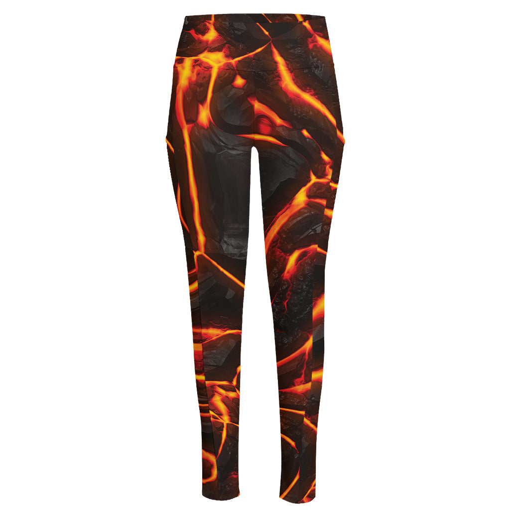 Lava Print High-Waisted Pocket Leggings