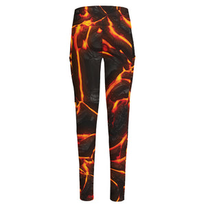 Lava Print High-Waisted Pocket Leggings