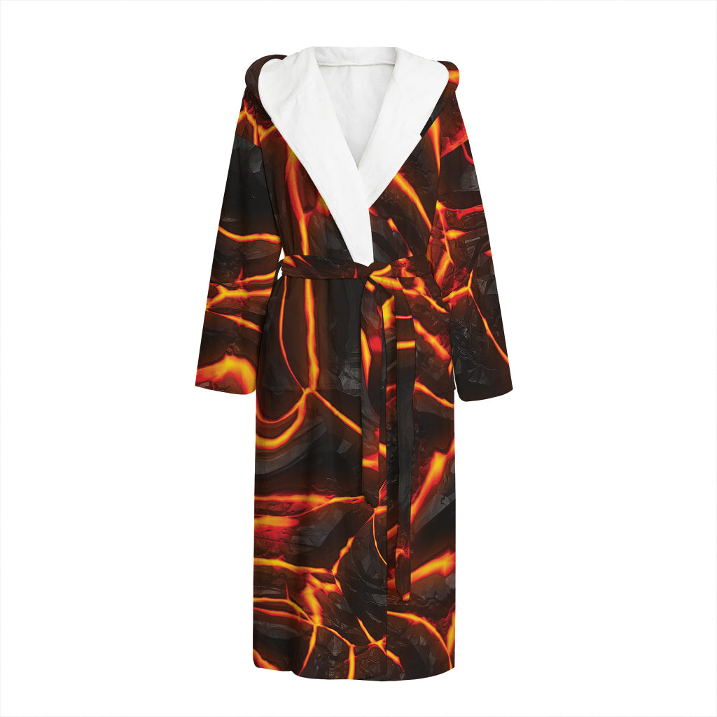 Lava Print Hooded Bathrobe