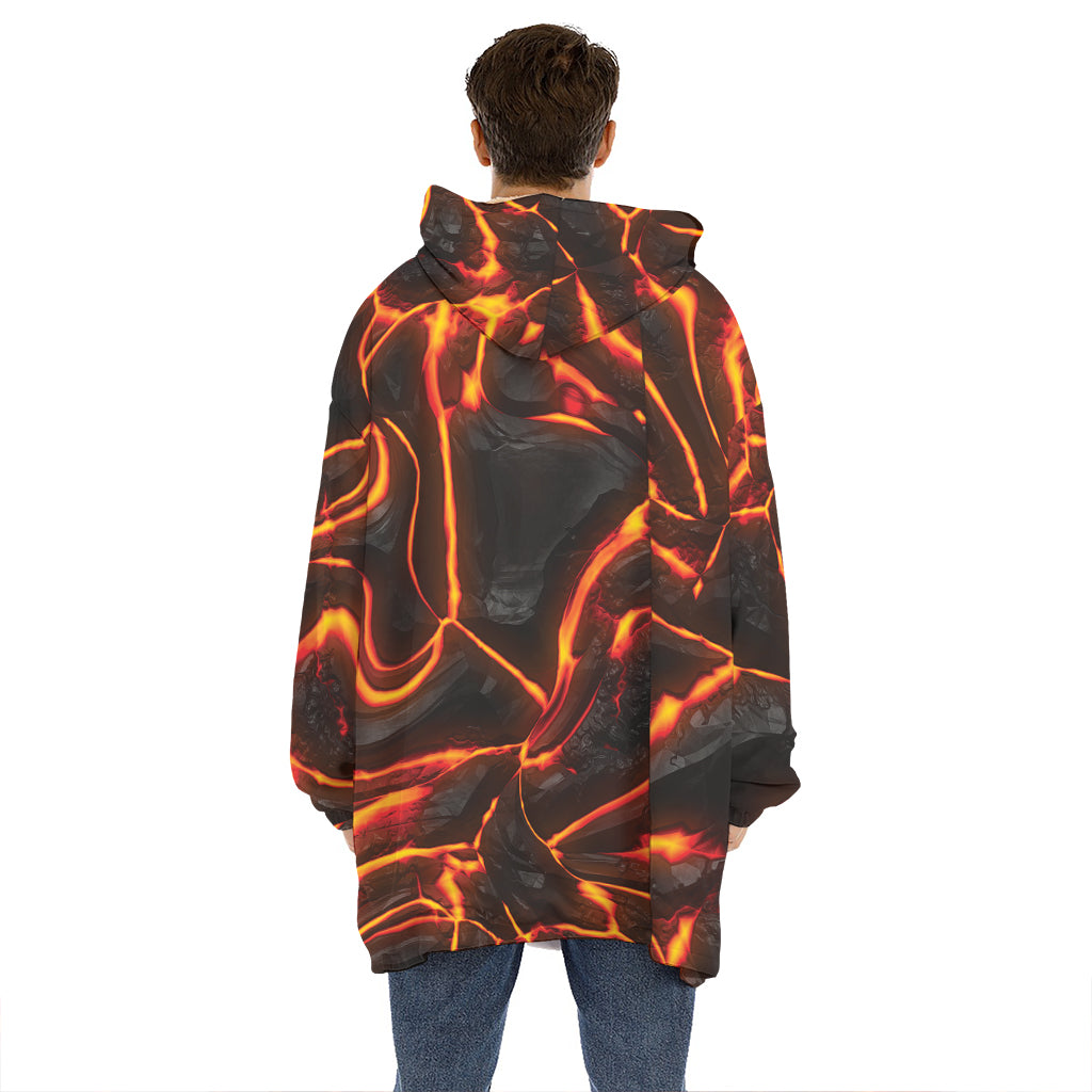 Lava Print Hoodie Blanket