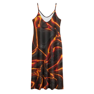 Lava Print Jersey Midi Cami Dress