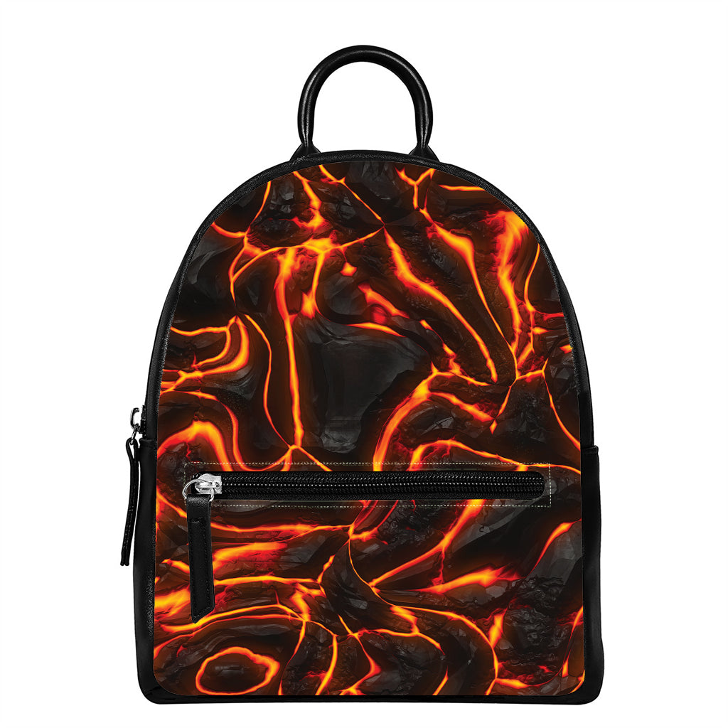 Lava Print Leather Backpack