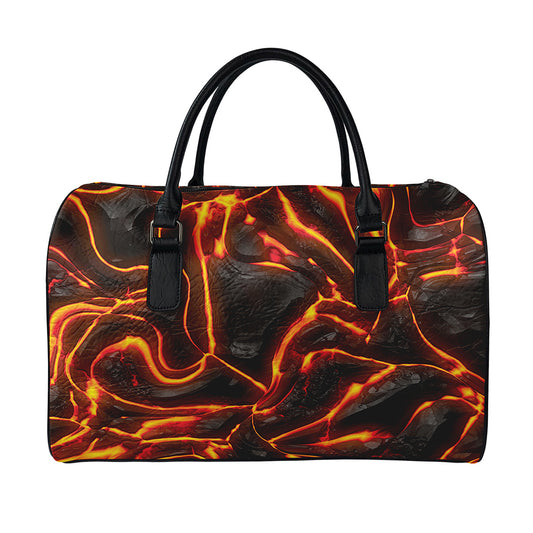 Lava Print Leather Duffle Bag