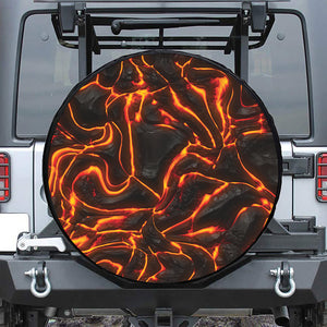 Lava Print Leather Spare Tire Cover