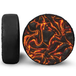 Lava Print Leather Spare Tire Cover