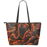 Lava Print Leather Tote Bag