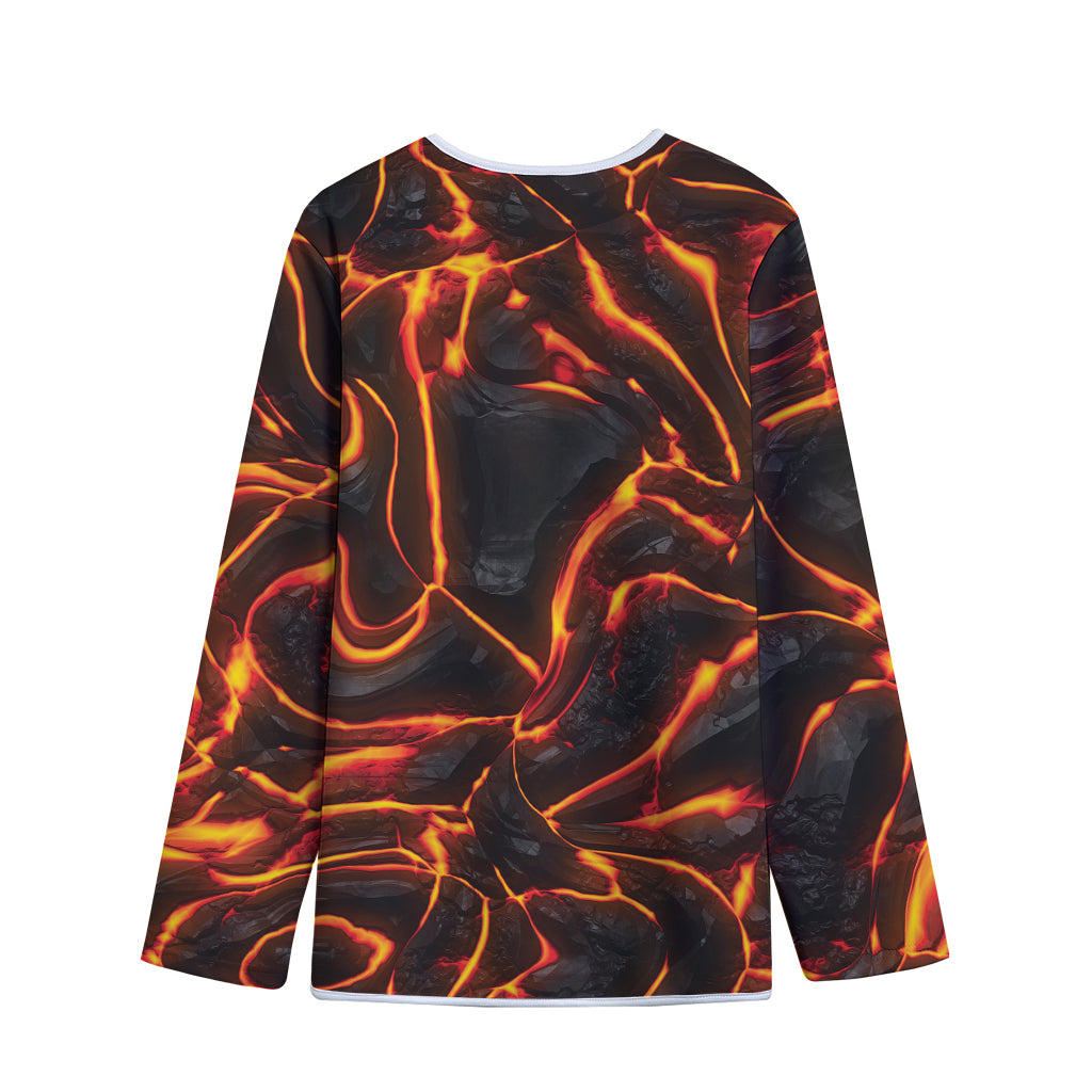 Lava Print Long Sleeve Short Coat