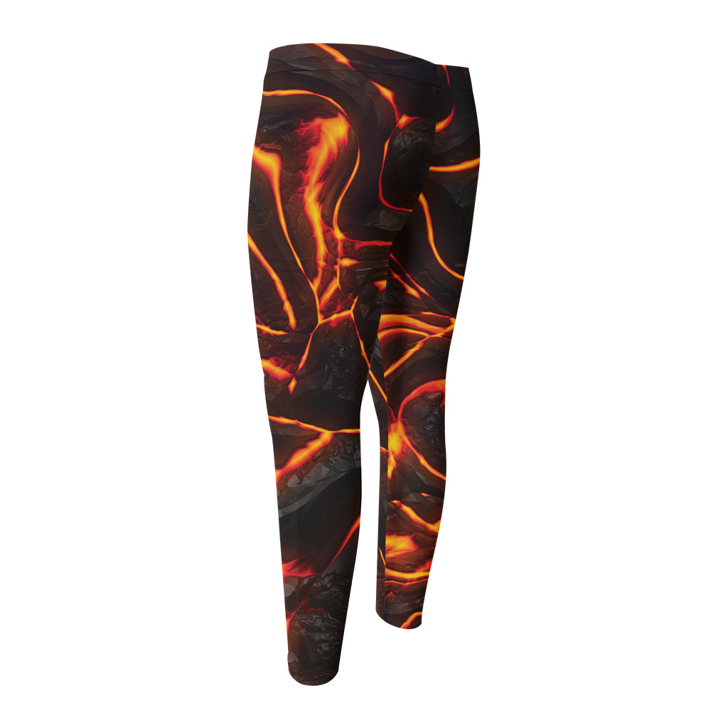 Lava Print Men's Compression Pants