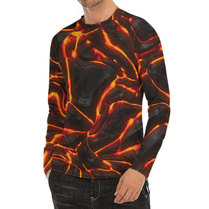 Lava Print Men's Long Sleeve Rash Guard