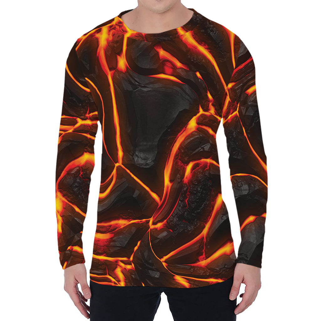 Lava Print Men's Long Sleeve T-Shirt