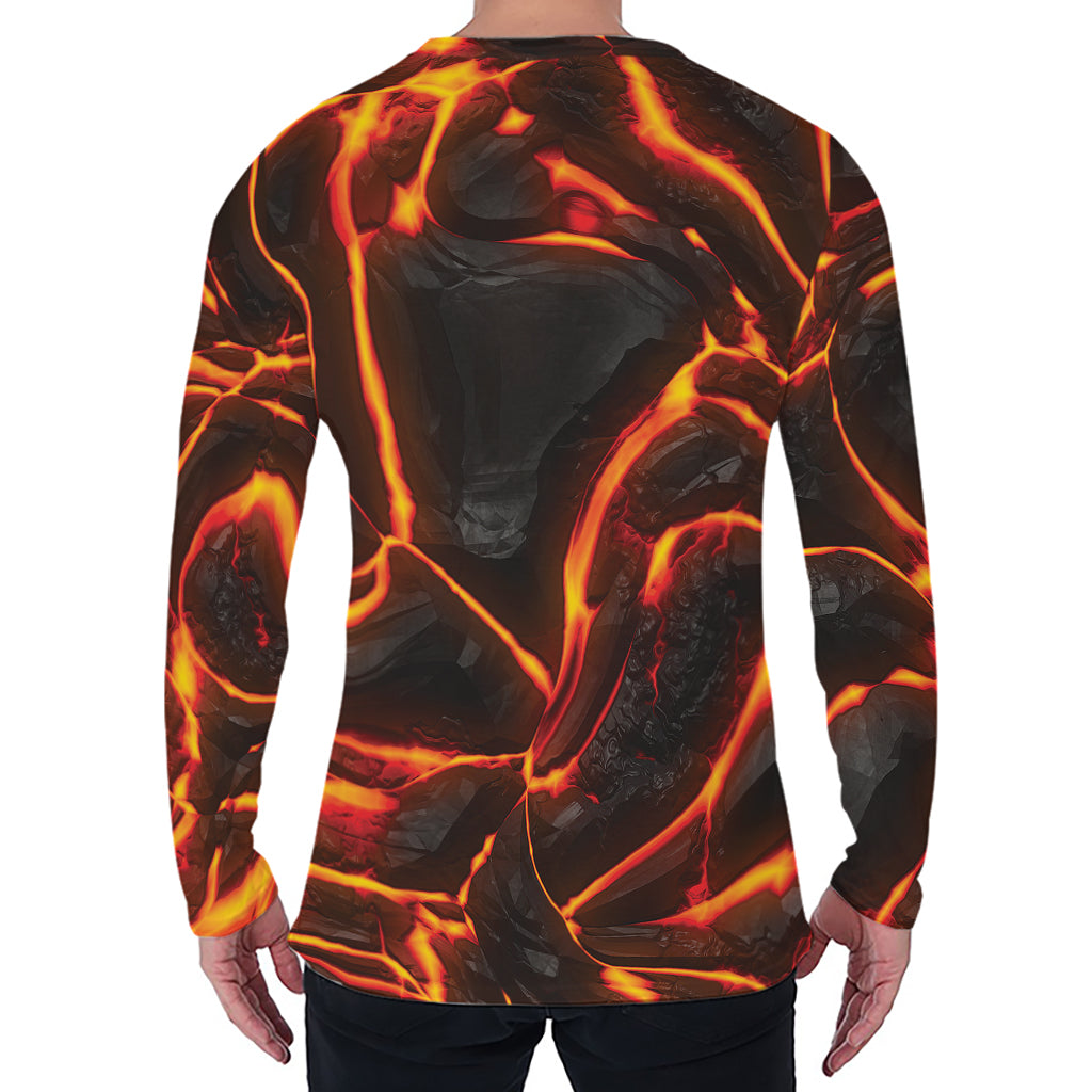 Lava Print Men's Long Sleeve T-Shirt