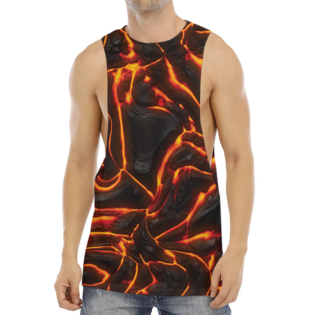 Lava Print Men's Muscle Tank Top