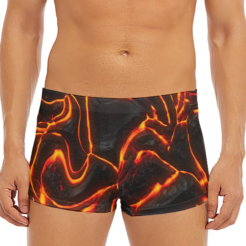 Lava Print Men's Short Boxer Briefs