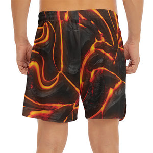 Lava Print Men's Split Running Shorts