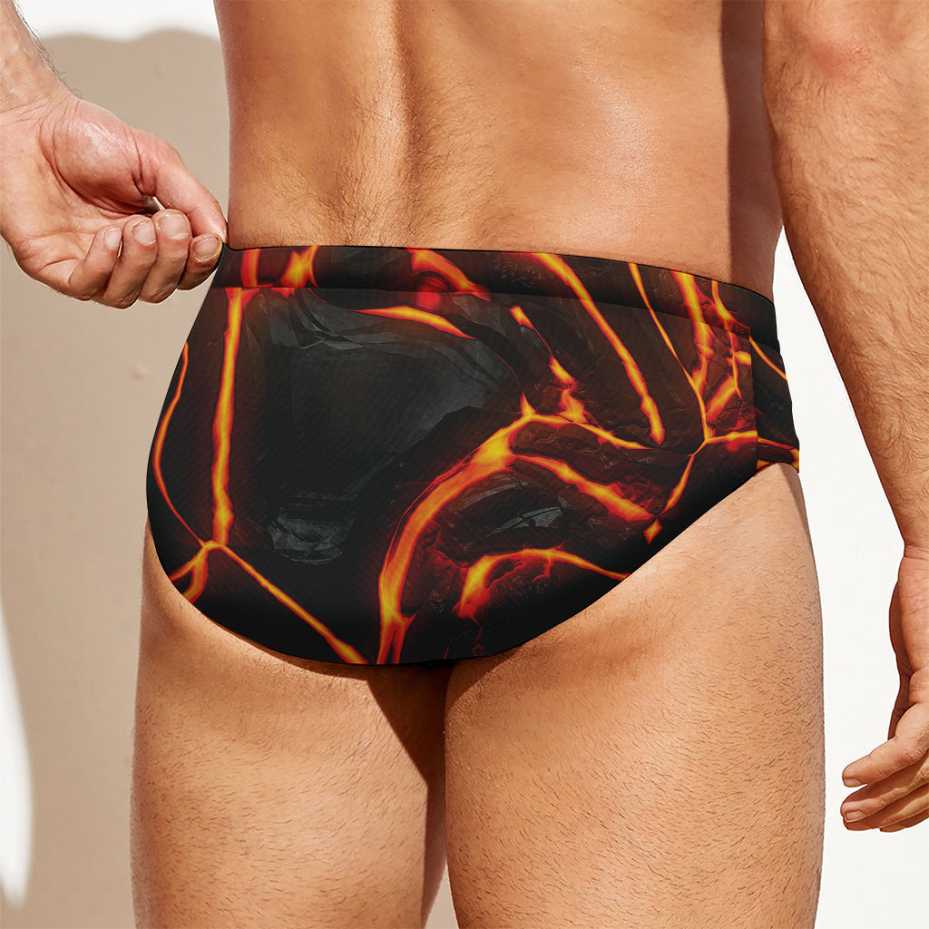 Lava Print Men's Swim Briefs