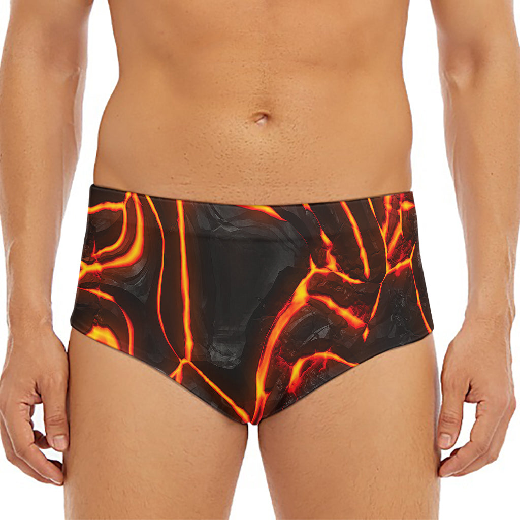 Lava Print Men's Triangle Swim Briefs