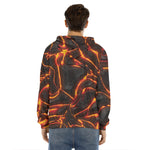 Lava Print Men's Velvet Pullover Hoodie