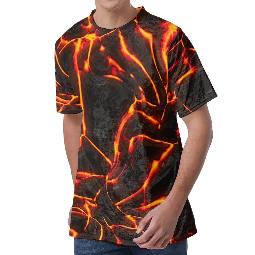 Lava Print Men's Velvet T-Shirt