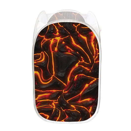Lava Print Mesh Laundry Hamper