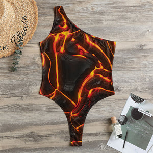 Lava Print One Shoulder Bodysuit