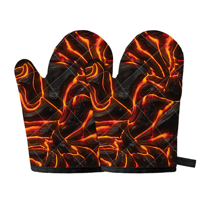 Lava Print Oven Mitts