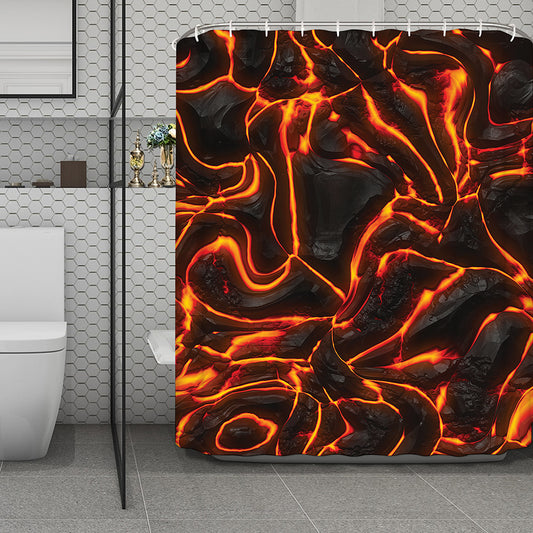 Lava Print Polyester Shower Curtain