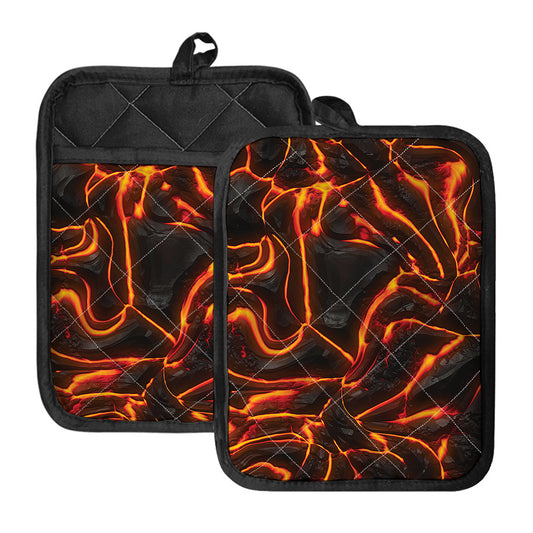 Lava Print Pot Holders With Pocket