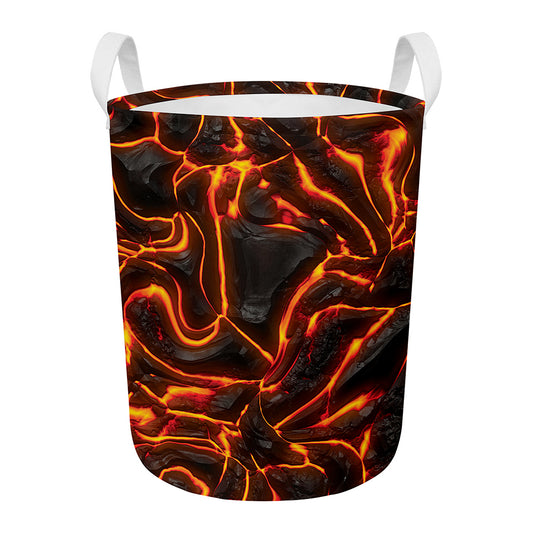 Lava Print Round Laundry Basket