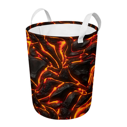 Lava Print Round Laundry Basket
