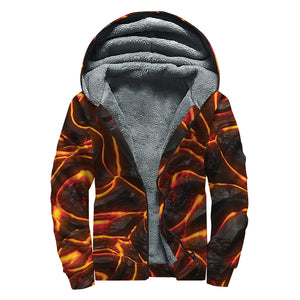 Lava Print Sherpa Lined Zip Up Hoodie