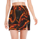 Lava Print Side Slit Mini Skirt