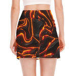 Lava Print Side Slit Mini Skirt