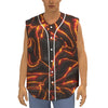 Lava Print Sleeveless Baseball Jersey