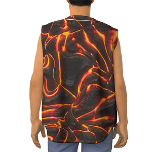 Lava Print Sleeveless Baseball Jersey