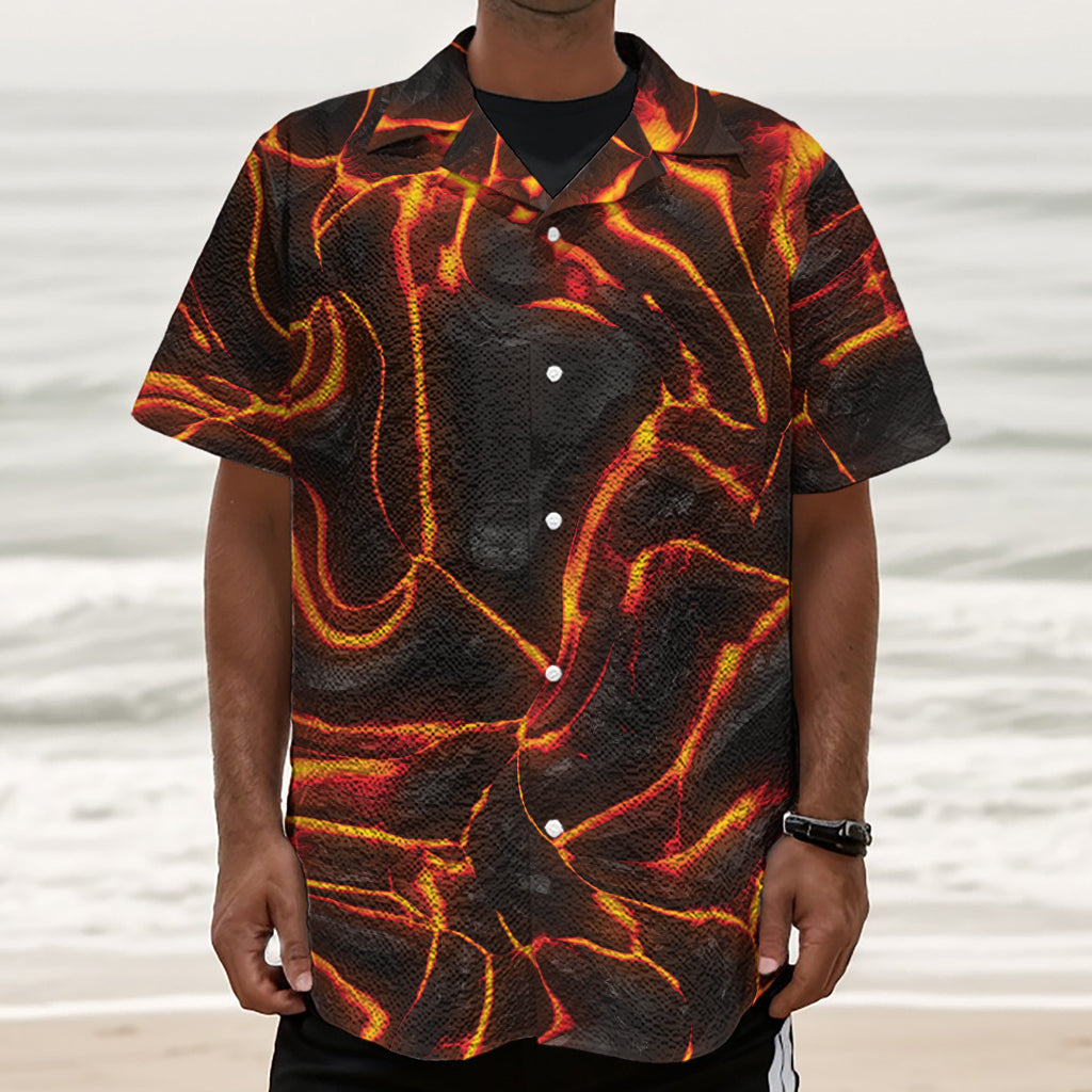 Lava Print Textured Short Sleeve Shirt