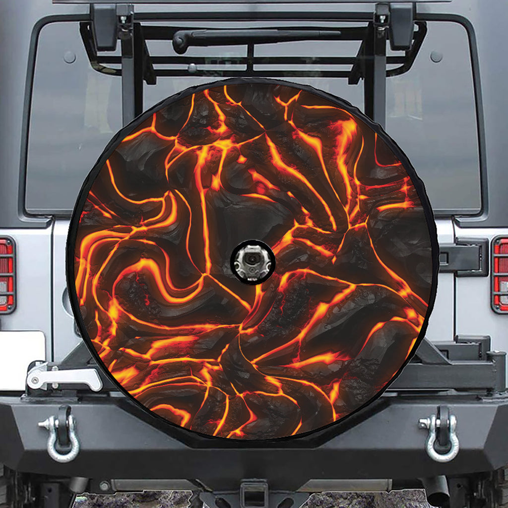 Lava Print Tire Cover With Camera Hole