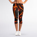 Lava Print Women's Capri Leggings